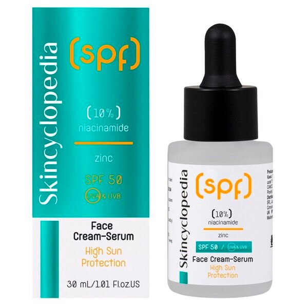 Skincyclopedia krema-serum za obraz s hialuronsko kislino SPF50, 30 ml, za normalno in mastno kožo
