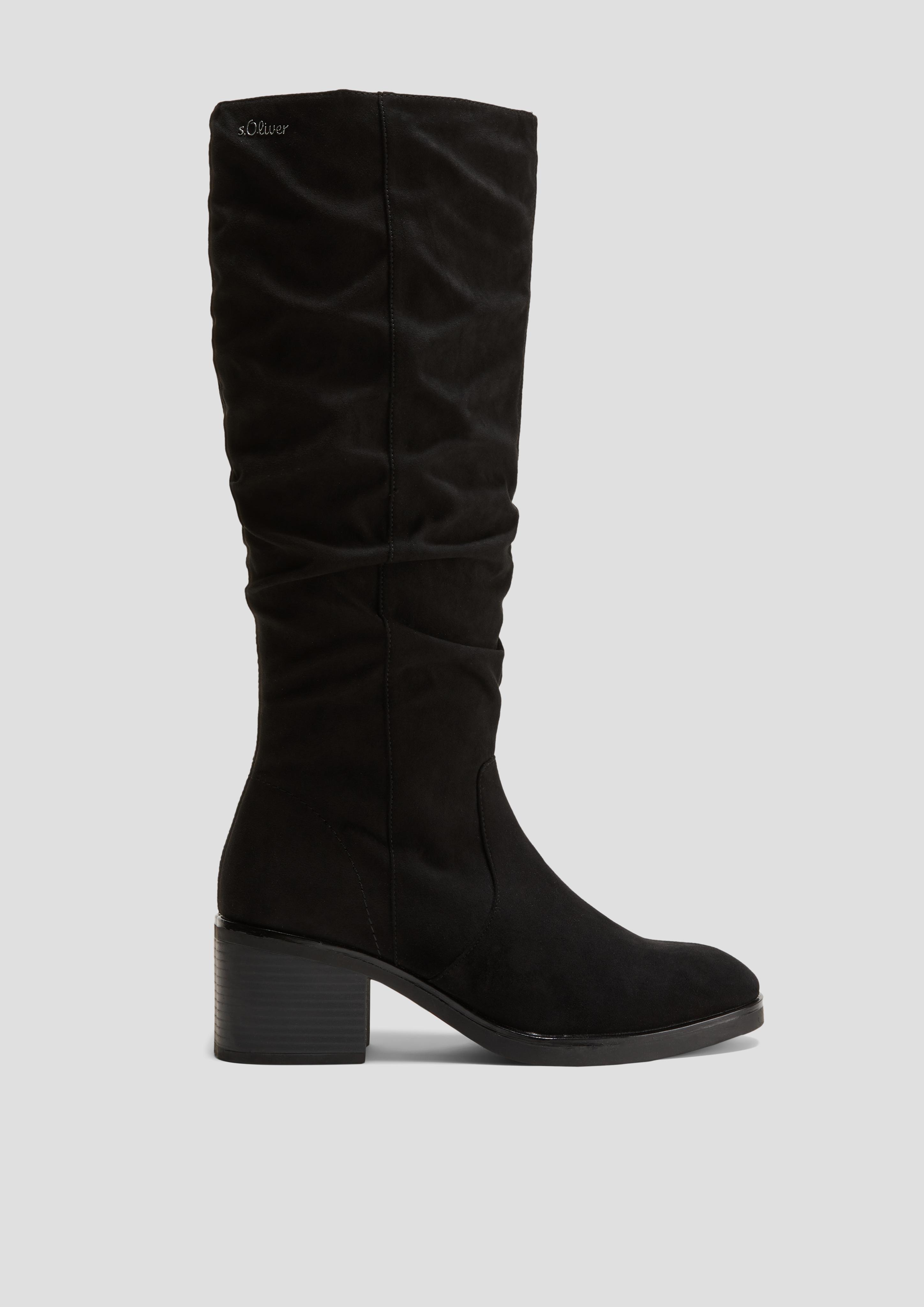 Langschaftstiefel in Veloursleder-Optik  6008565-001
