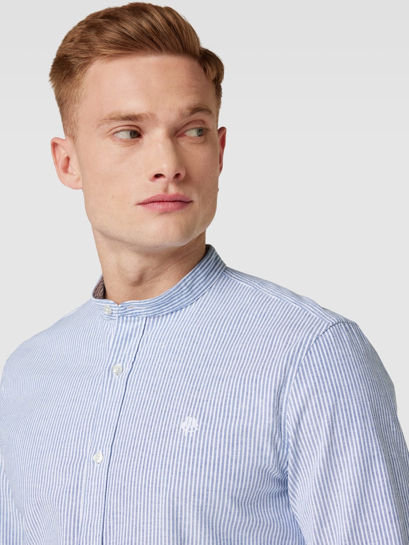 Freizeithemd mit Label-Stitching in weiß