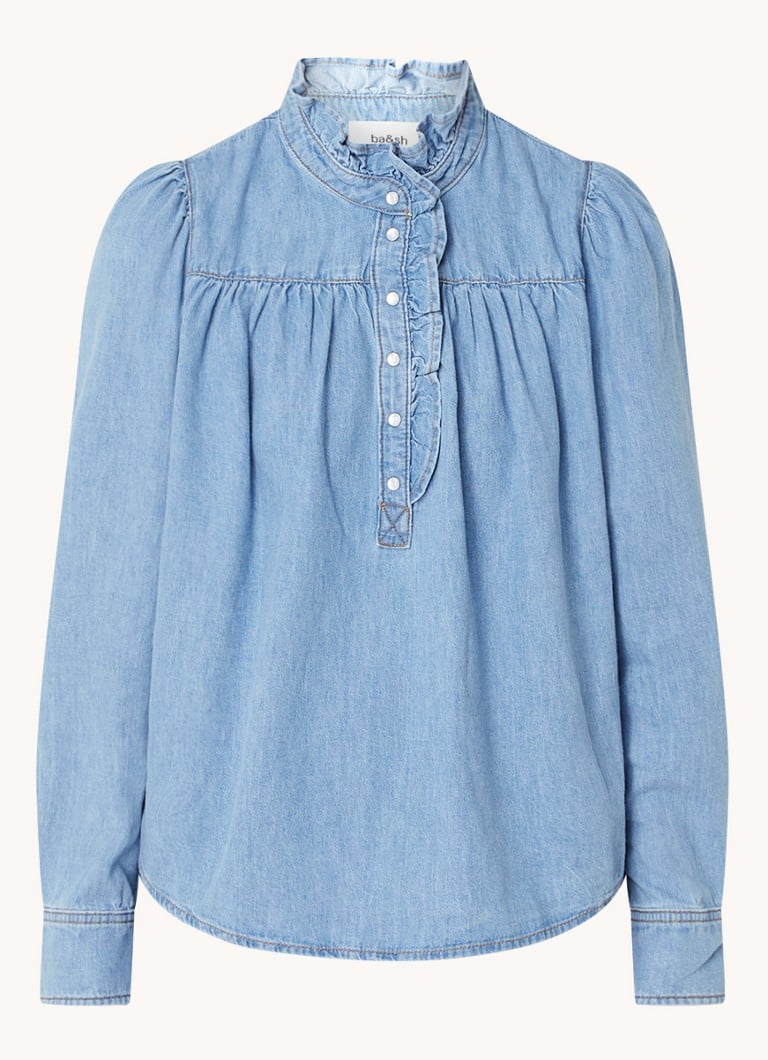 ba&sh lilac tunic with ruffle