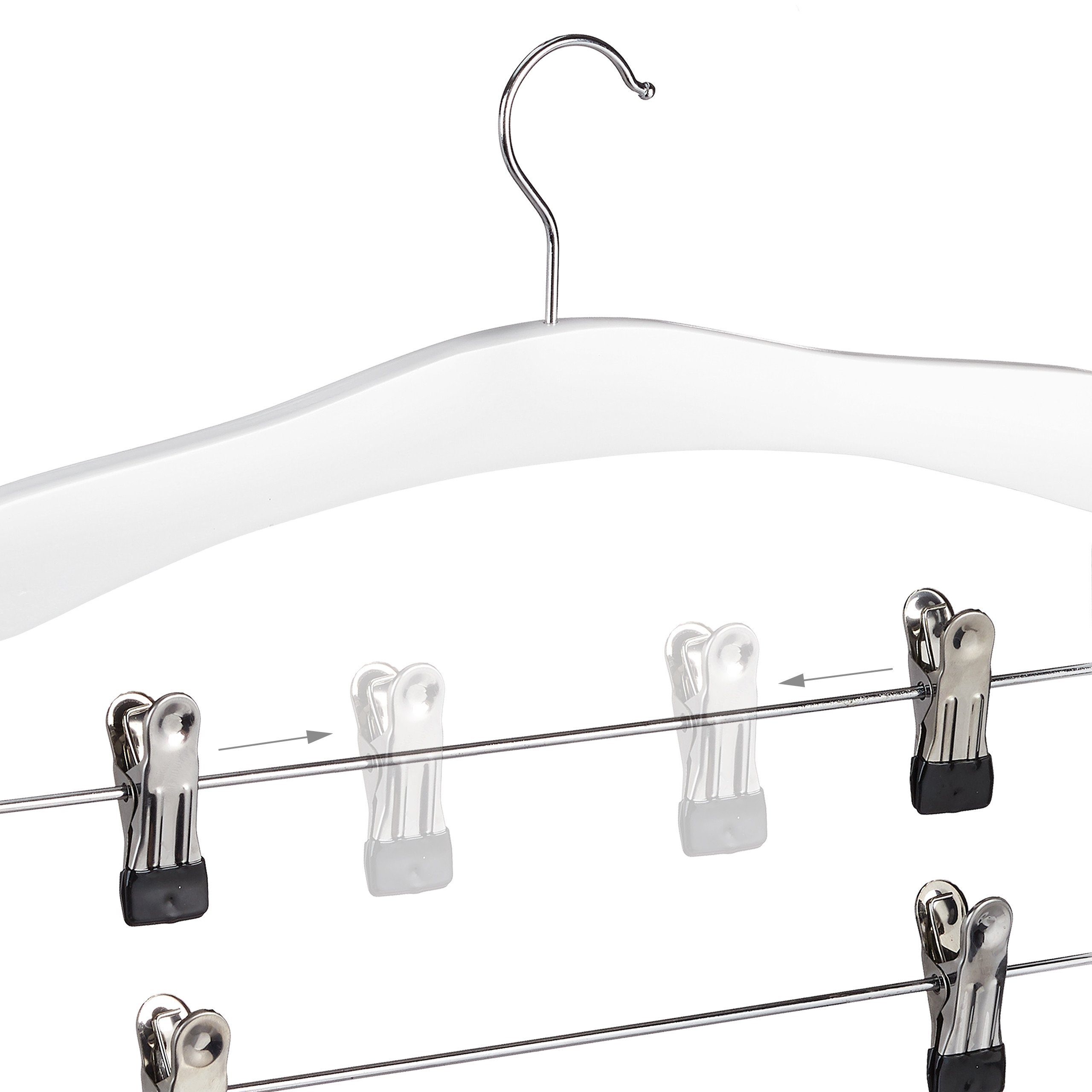 relaxdays Rockbügel Rockbügel mehrfach 3er Set, Weiß