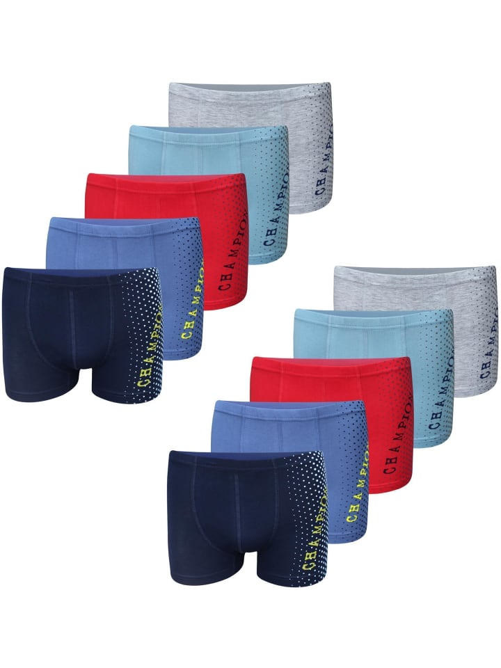 LOREZA 10er Set Boxershorts - Champion- Bunt günstig kaufen