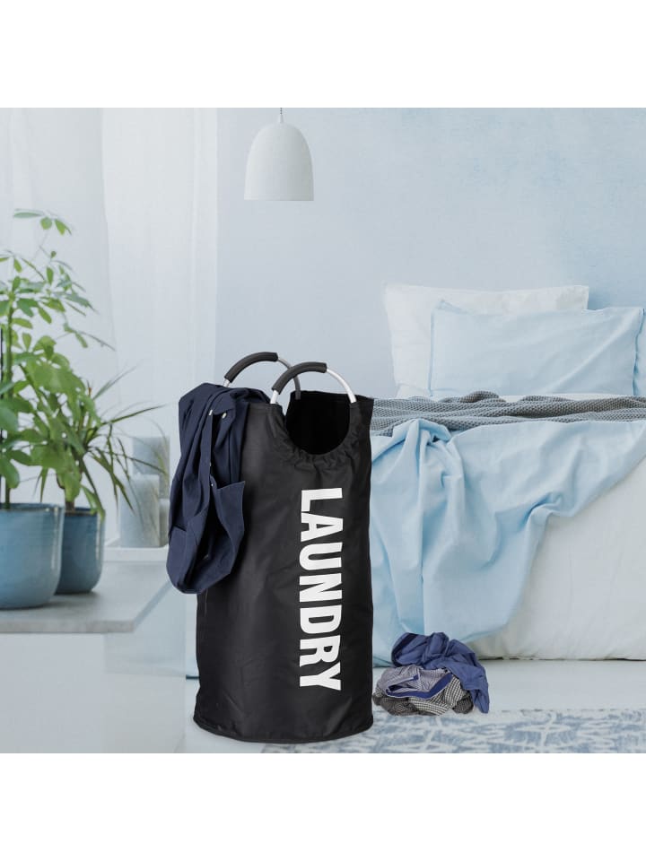relaxdays Wäschekorb in Schwarz - (H)70 x Ø 38 cm günstig kaufen onesize