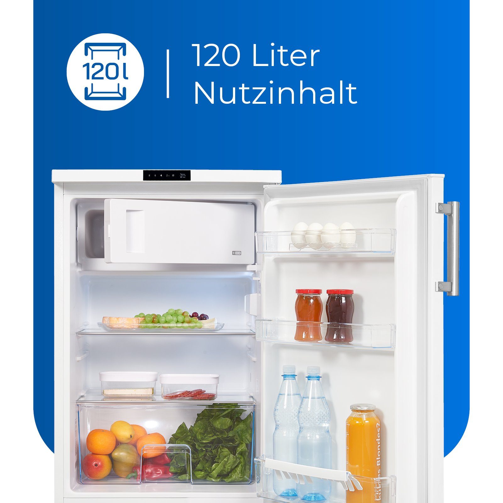 exquisit Kühlschrank KS16-4-HE-010D, leiser Betrieb und wechselbarer Türanschlag