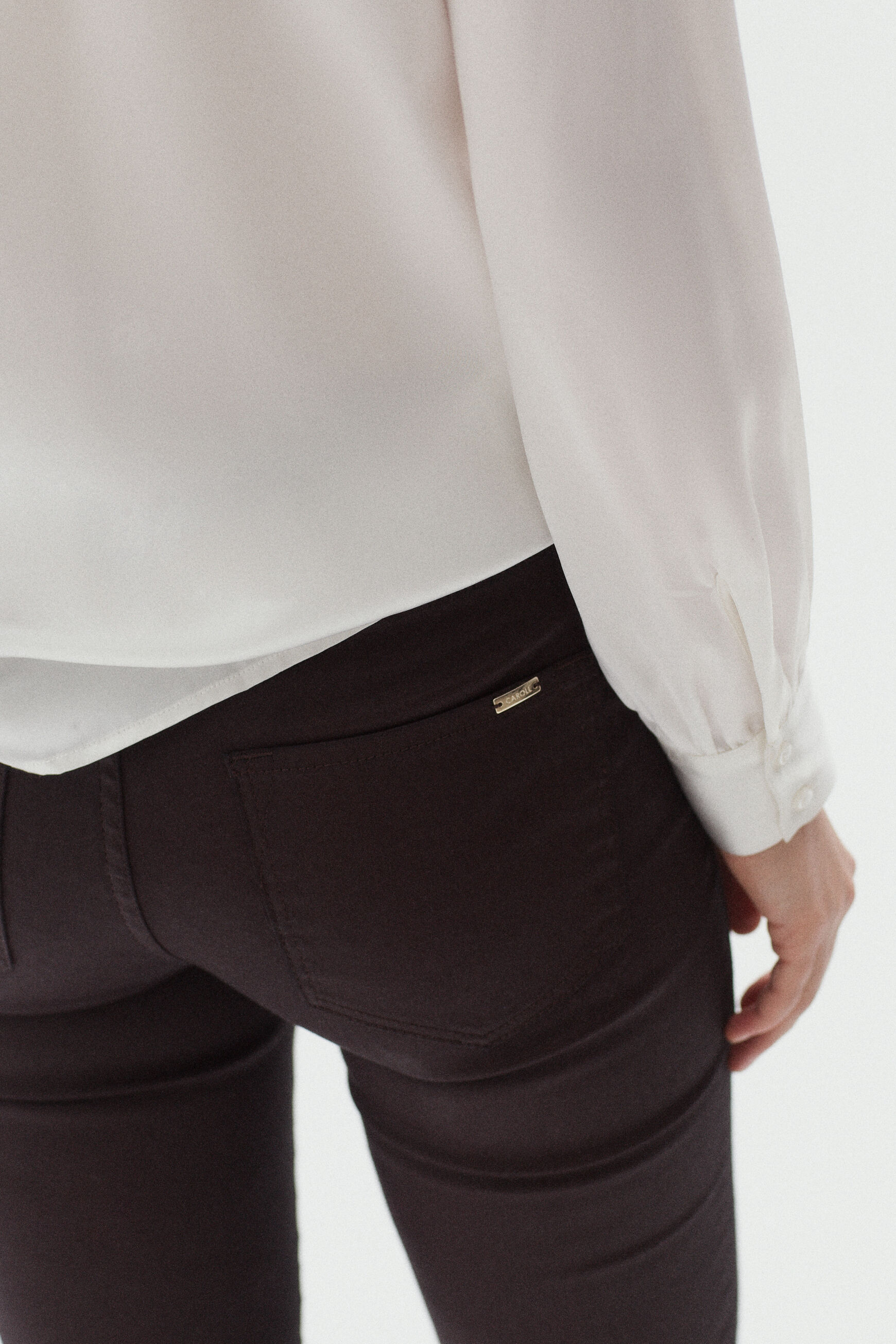 pantalon tony effet enduit bordeaux femme