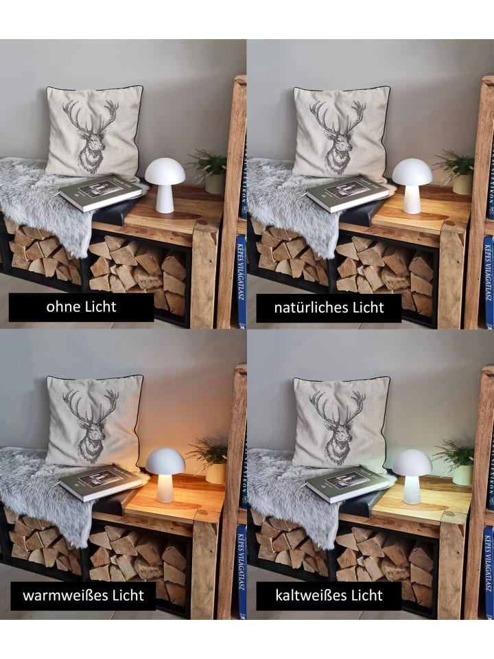 Coen Bakker LED Pilz Tischlampe dimmbar Touch Farbwechsler IP44 Innen Außen 15x21cm Weiß günstig kaufen onesize