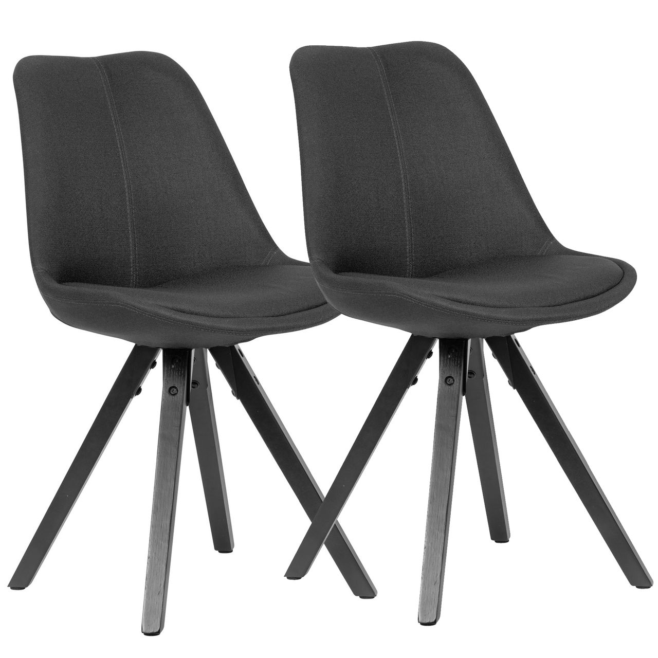 Wohnling 2er Set Esszimmerstuhl Grau