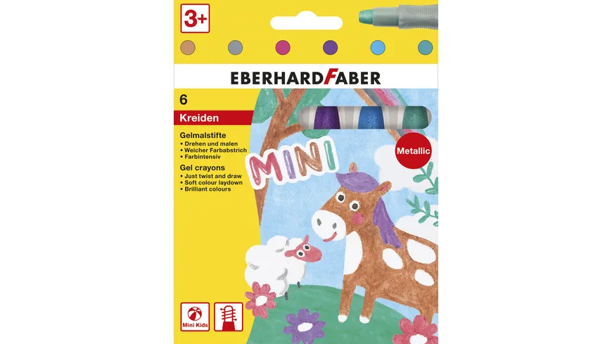 EBERHARD FABER Wachs-, Gelmalstifte Metallic 6er Etui mehrfarbig