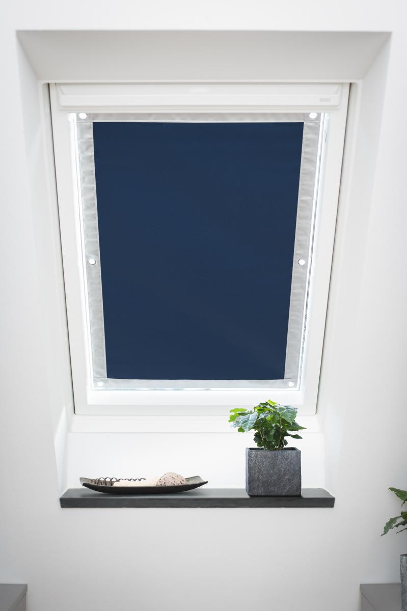 Lichtblick Dachfenster Sonnenschutz Haftfix, ohne Bohren, Verdunkelung, Blau, 47 cm x 91,5 cm (B x L)