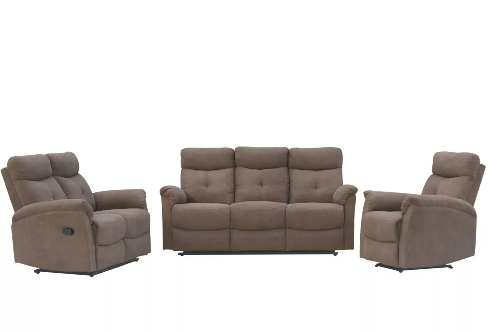 Happy Home Relaxsofa-Set 3tlg. mit 5 Relaxfunktionen - Braun