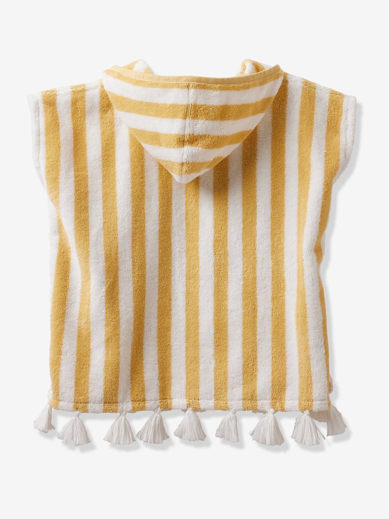 Vertbaudet Baby Badeponcho, personalisierbar - blau/weiß gestreift