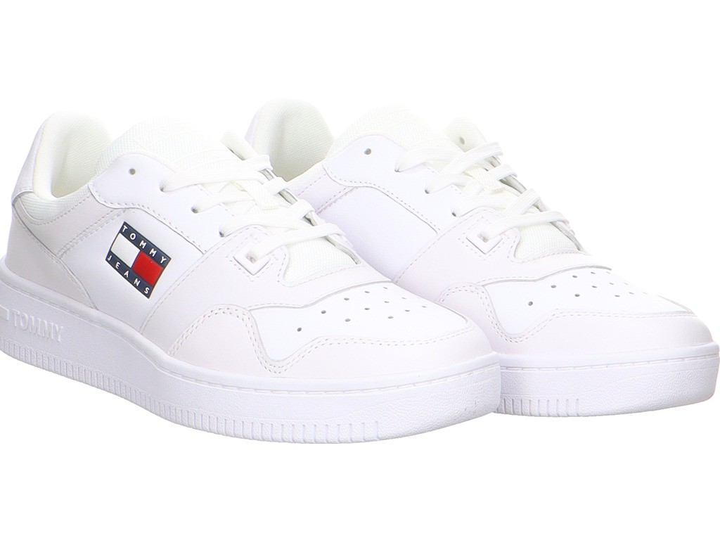 TOMMY HILFIGER Freizeit Schnürer weiss TOMMY JEANS RETRO BASKET