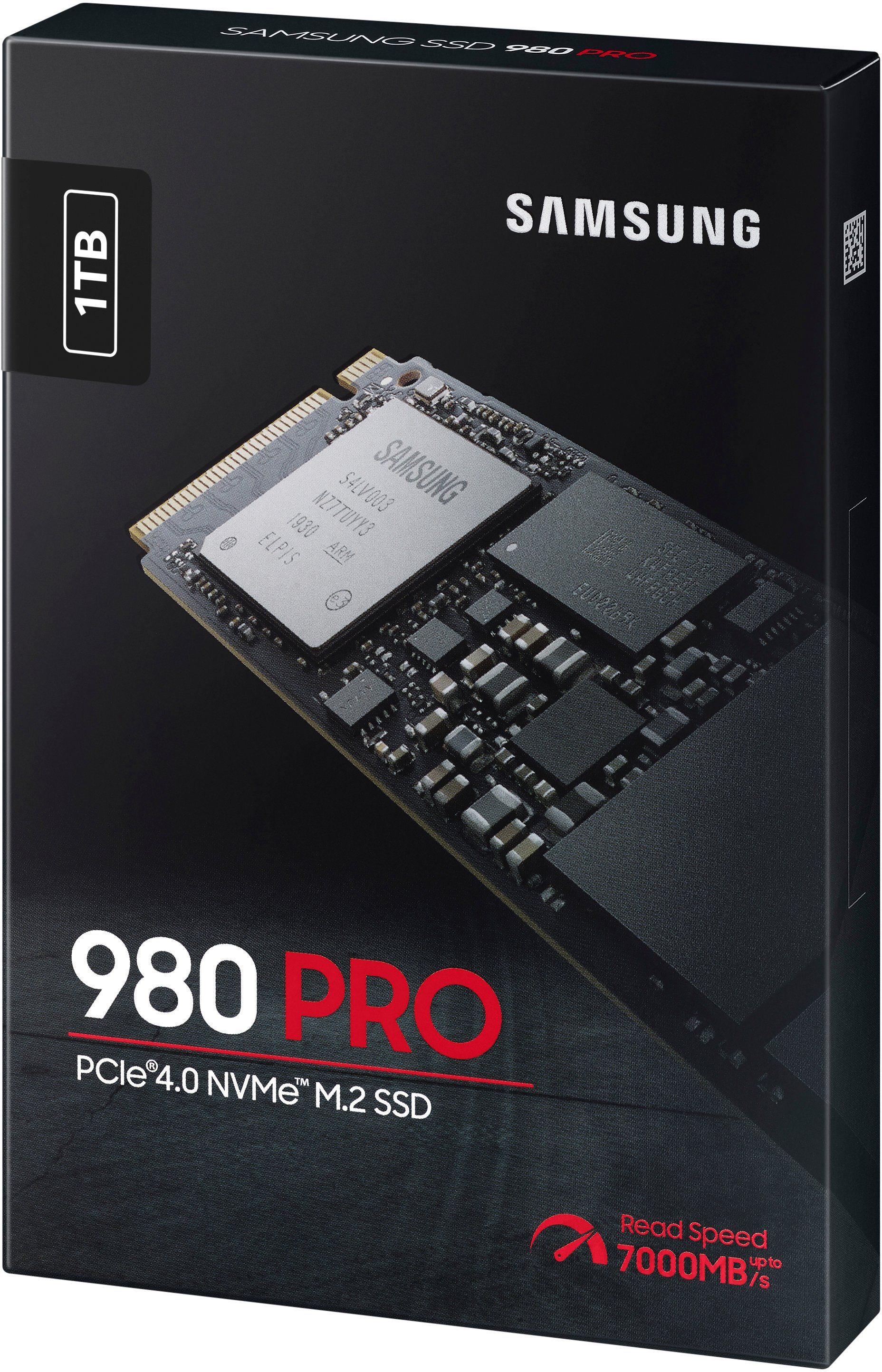 Samsung 980 PRO interne SSD (1 TB) 7000 MB/S Lesegeschwindigkeit, 5000 MB/S Schreibgeschwindigkeit, Playstation 5 kompatibel, PCIe® 4.0 NVMe™, M.2