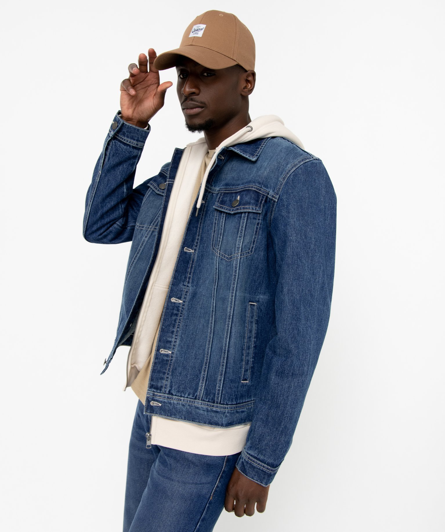 Veste en jean homme coupe droite stone | GEMO