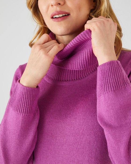 Pull col boule manches longues