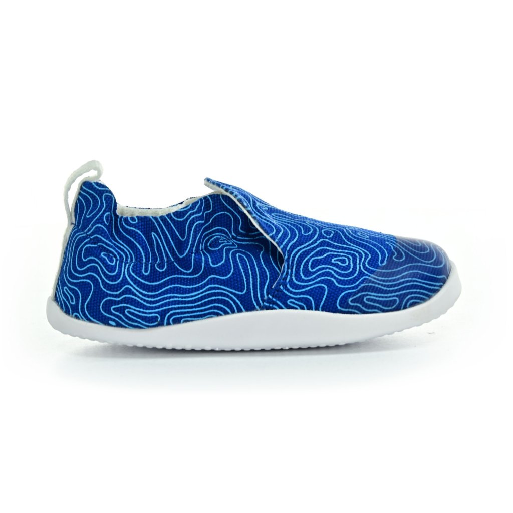Bobux Scamp Organic Snorkel Blue Topographic Barfußschuhe