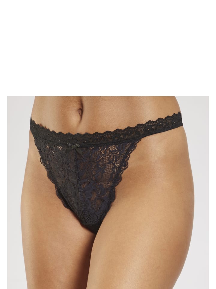 PETITE FLEUR GOLD Tanga-Ouvert in schwarz günstig kaufen