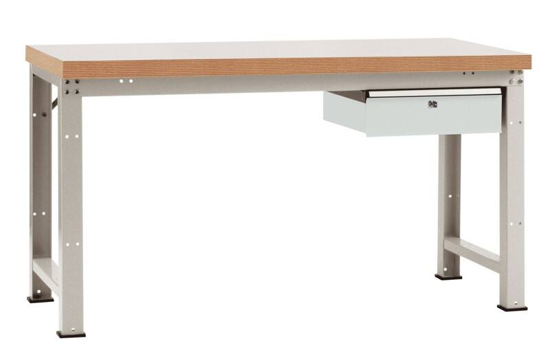 Manuflex Werkbank Complete PROFI Basic Standard Multiplex, Stahl Lichtgrau 1.500 x 700 x 840 mm