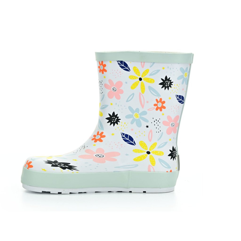 Koel4Kids Wellie Bare White Flowers Barfußgummistiefel