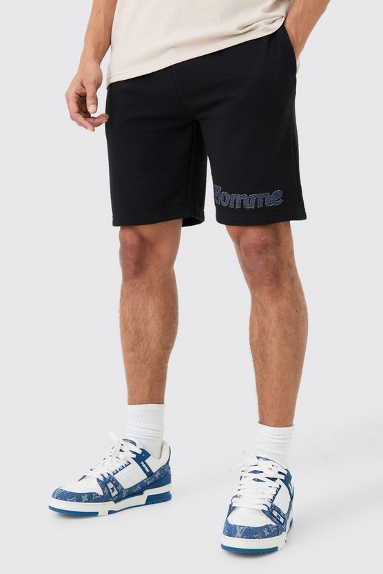 Lockere Jeansshorts mit Applique