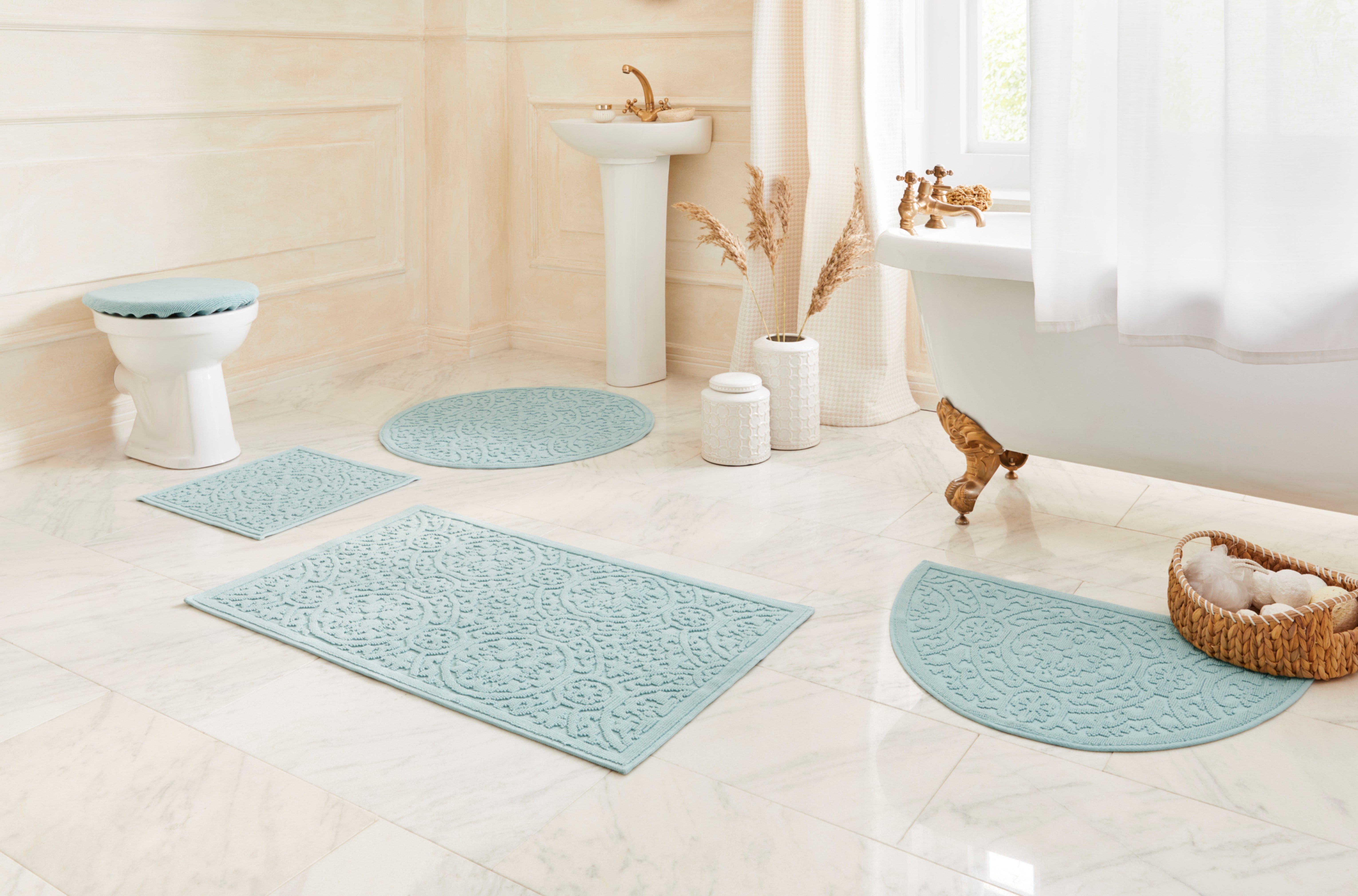 Badematte Garden Pastels Guido Maria Kretschmer Home&Living, Höhe 3 mm, rutschhemmend beschichtet, fußbodenheizungsgeeignet, schnell trocknend, strapazierfähig, Baumwolle, quadratisch, Badteppich, Hoch-Tief-Effekte, auch als 2 tlg. Set erhältlich