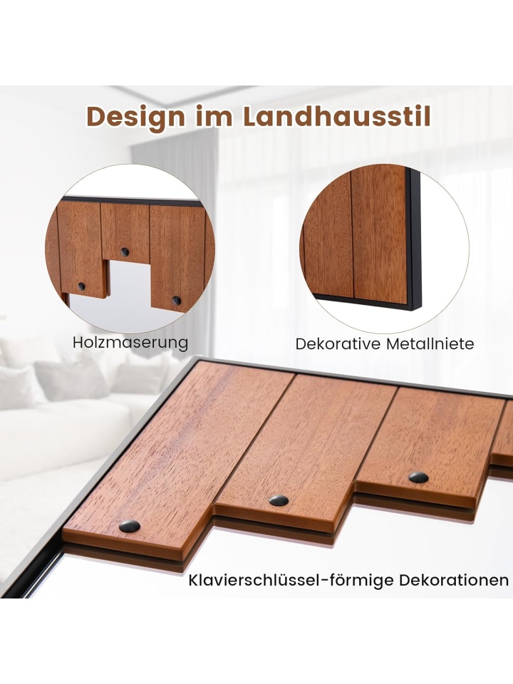 COSTWAY Wandspiegel Holzrahmen 66x95cm in Braun günstig kaufen onesize