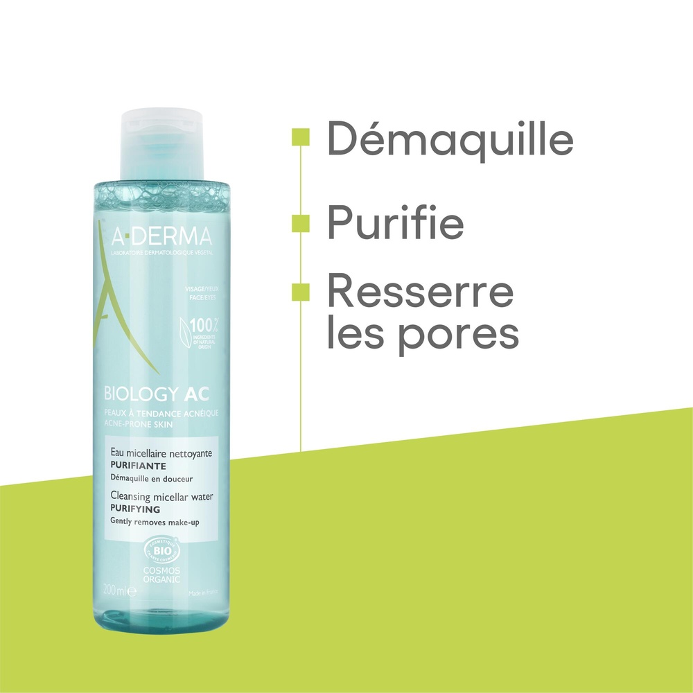 A-Derma Biology AC Eau micellaire purifiante bio  200ml Eau micellaire