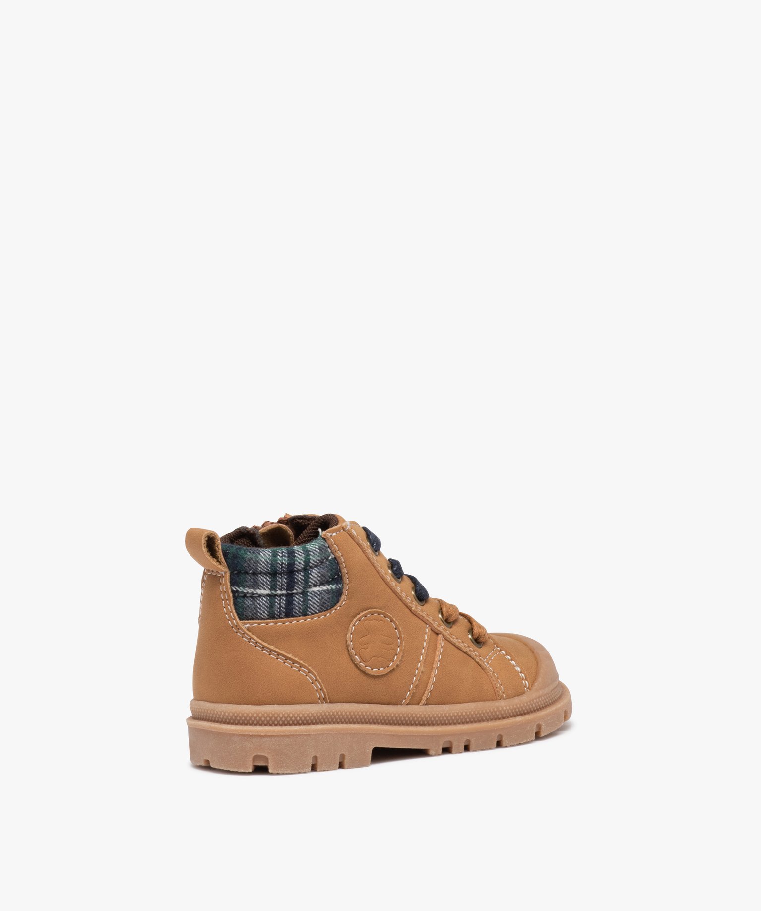 Boots doublé à lacets et zip bébé Garçon - LuluCastagnette camel | GEMO