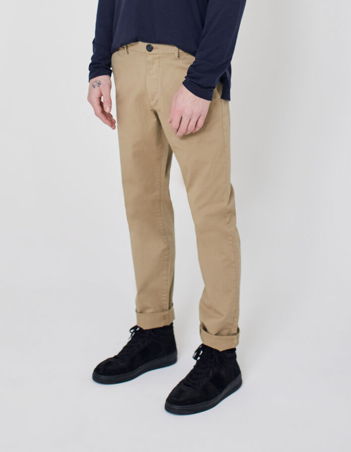 Pantalon chino slim beige Homme
