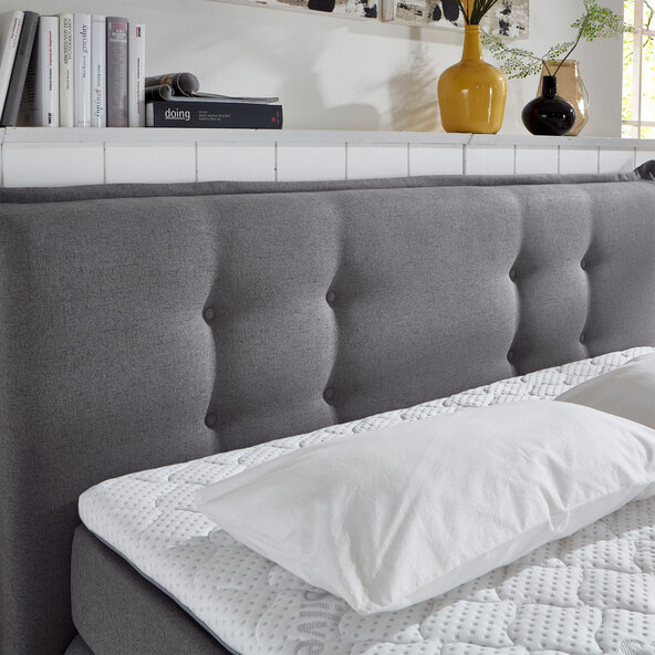 Boxspringbett Classic, grau, 180 x 200 cm