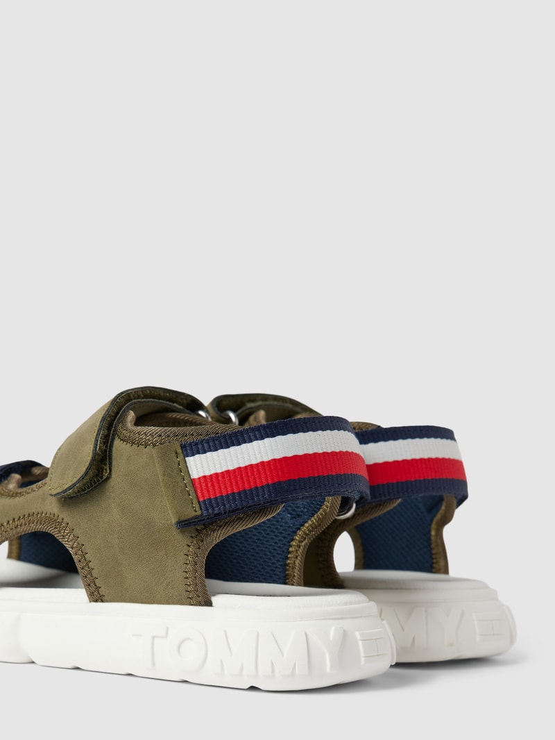 Sandalen mit Label-Details Modell 'STRIPES VELCRO SANDAL MIL' in khaki