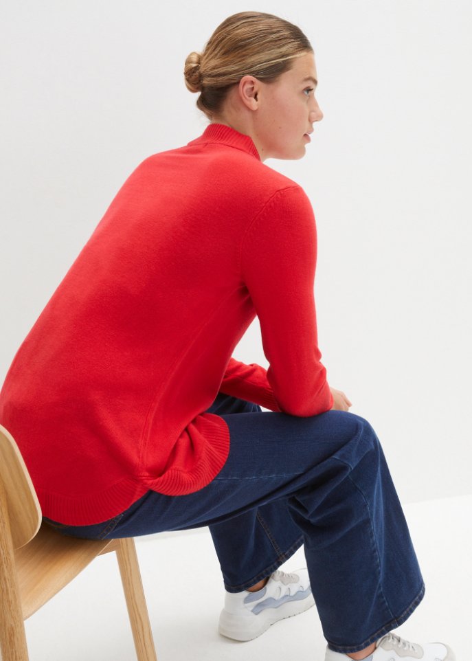 Feinstrickpullover mit Stehkragen