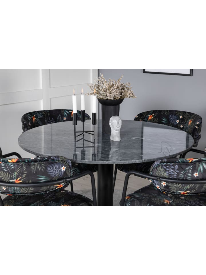 ebuy24 Essgruppe Estelle 68 (5-teilig) Schwarz 106 x 106 cm günstig kaufen onesize