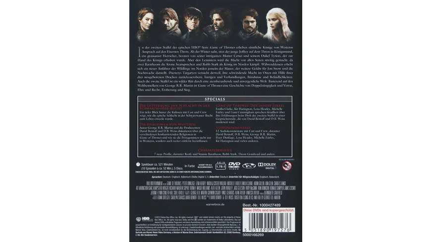 Game of Thrones - Staffel 2  [5 DVDs]