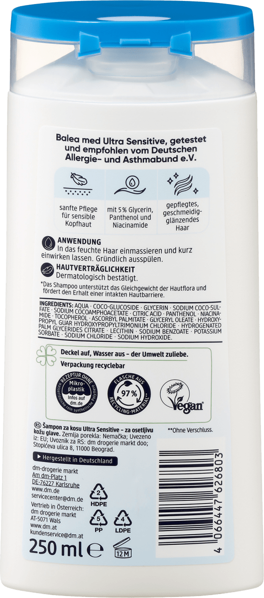 Shampoo Ultra Sensitive, 250 ml