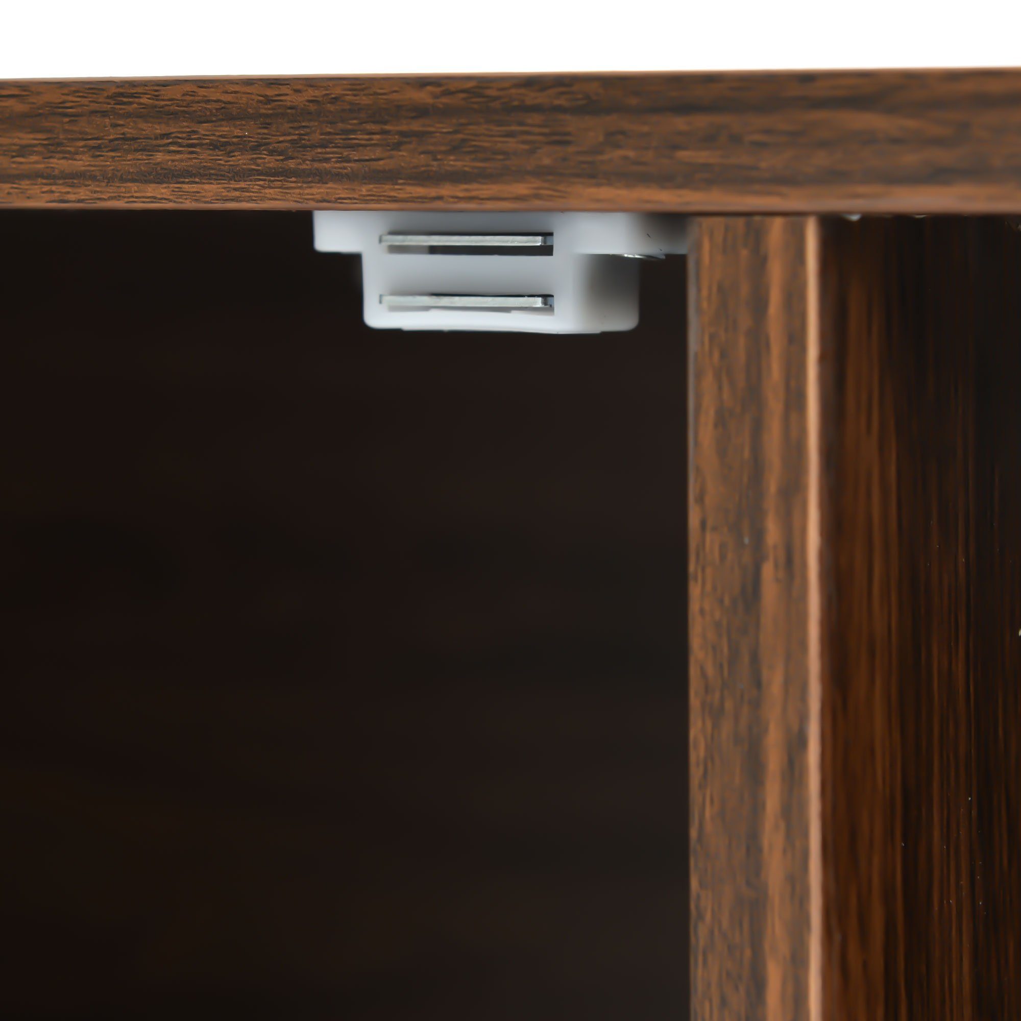 Merax Lowboard mit Fischgrätenmuster Dekor und Eisenfüße, TV-Schrank mit magnetischen Türen, Fernsehtisch, B/H/T: 160/48/38cm
