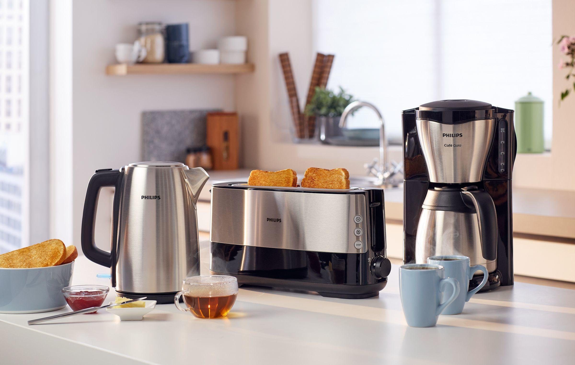 Philips Filterkaffeemaschine HD7548 Café Gaia, 1,2l Kaffeekanne, Thermokanne, 15 Tassen, Tropf-Stopp-Funktion, Abschalt-Automatik
