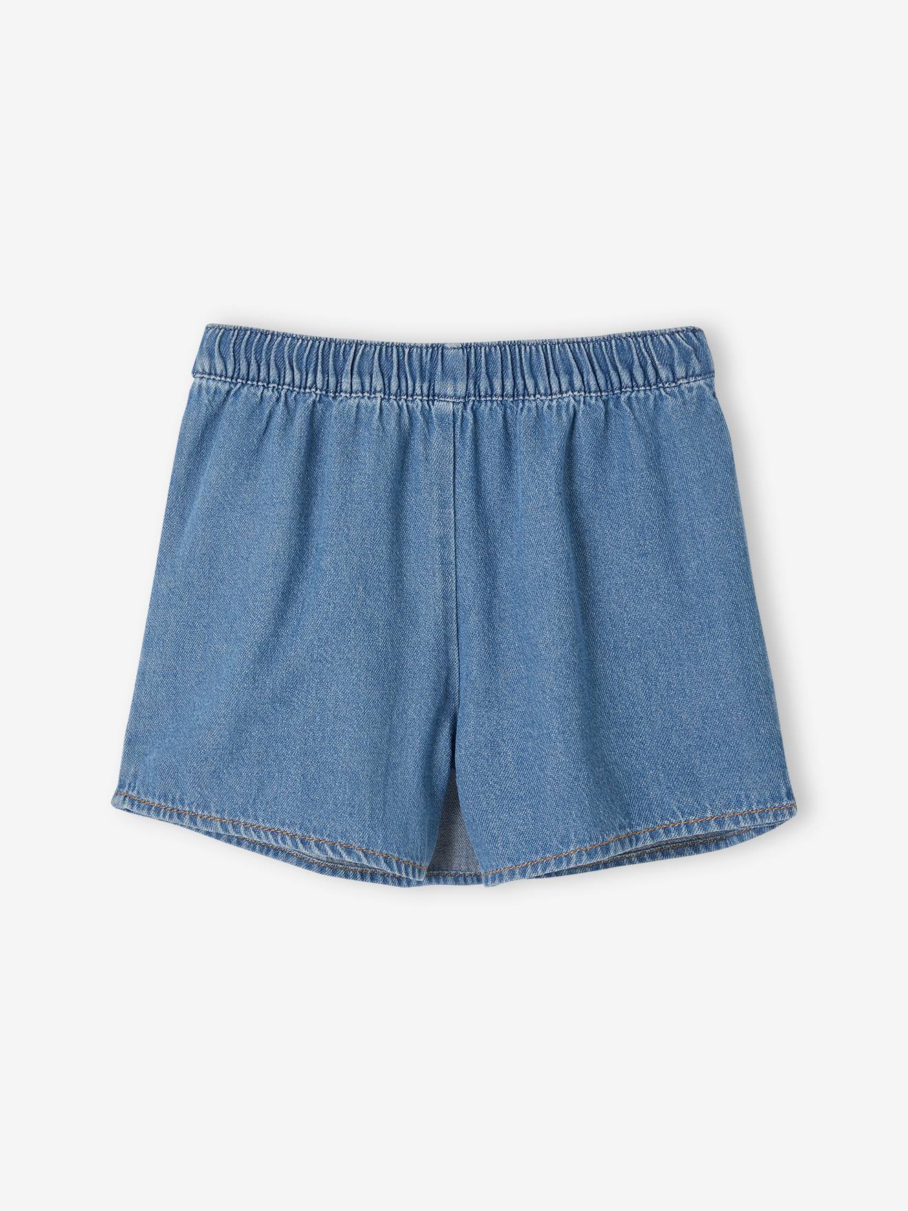 Vertbaudet Mädchen Skort aus leichtem Denim - blue stone