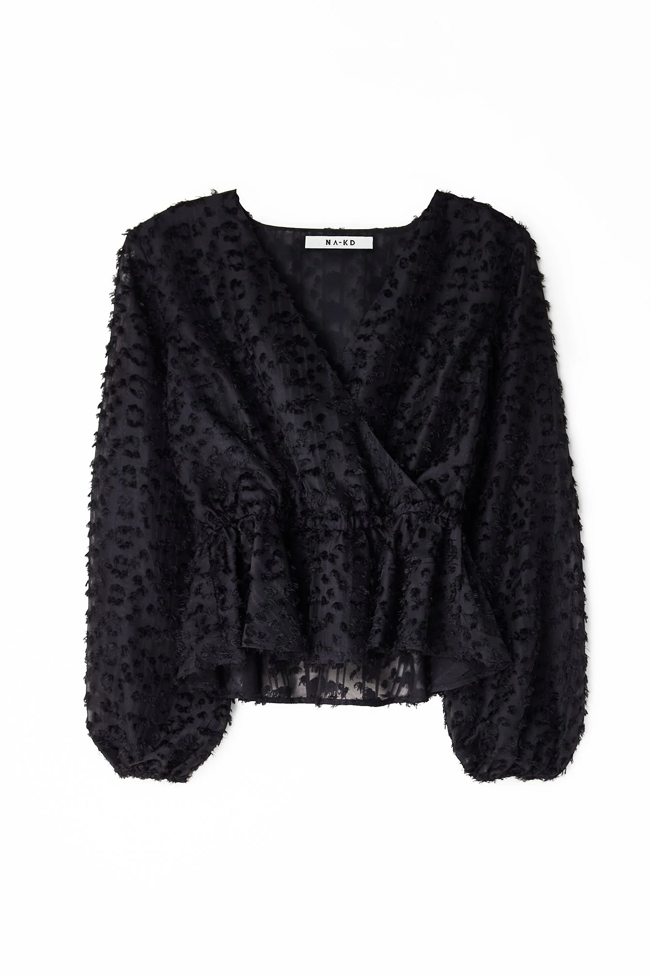 Taillierte Bluse aus texturiertem Chiffon