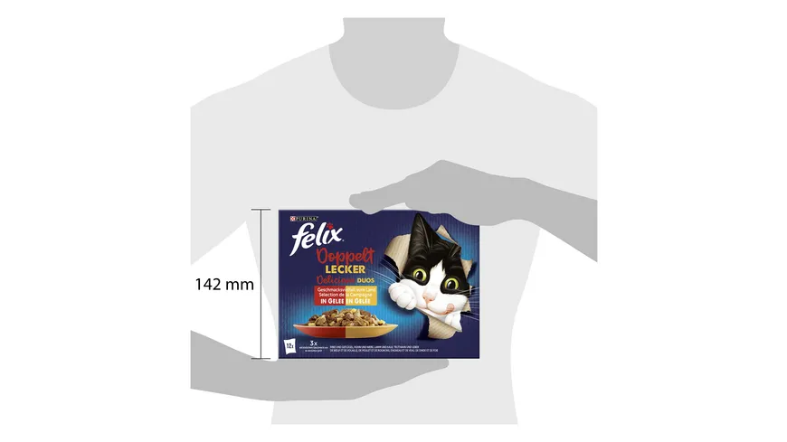PURINA FELIX Doppelt Lecker Geschmacksvielfalt vom Land in Gelee Katzennassfutter 12x85g Portionsbeutel 1020 g
