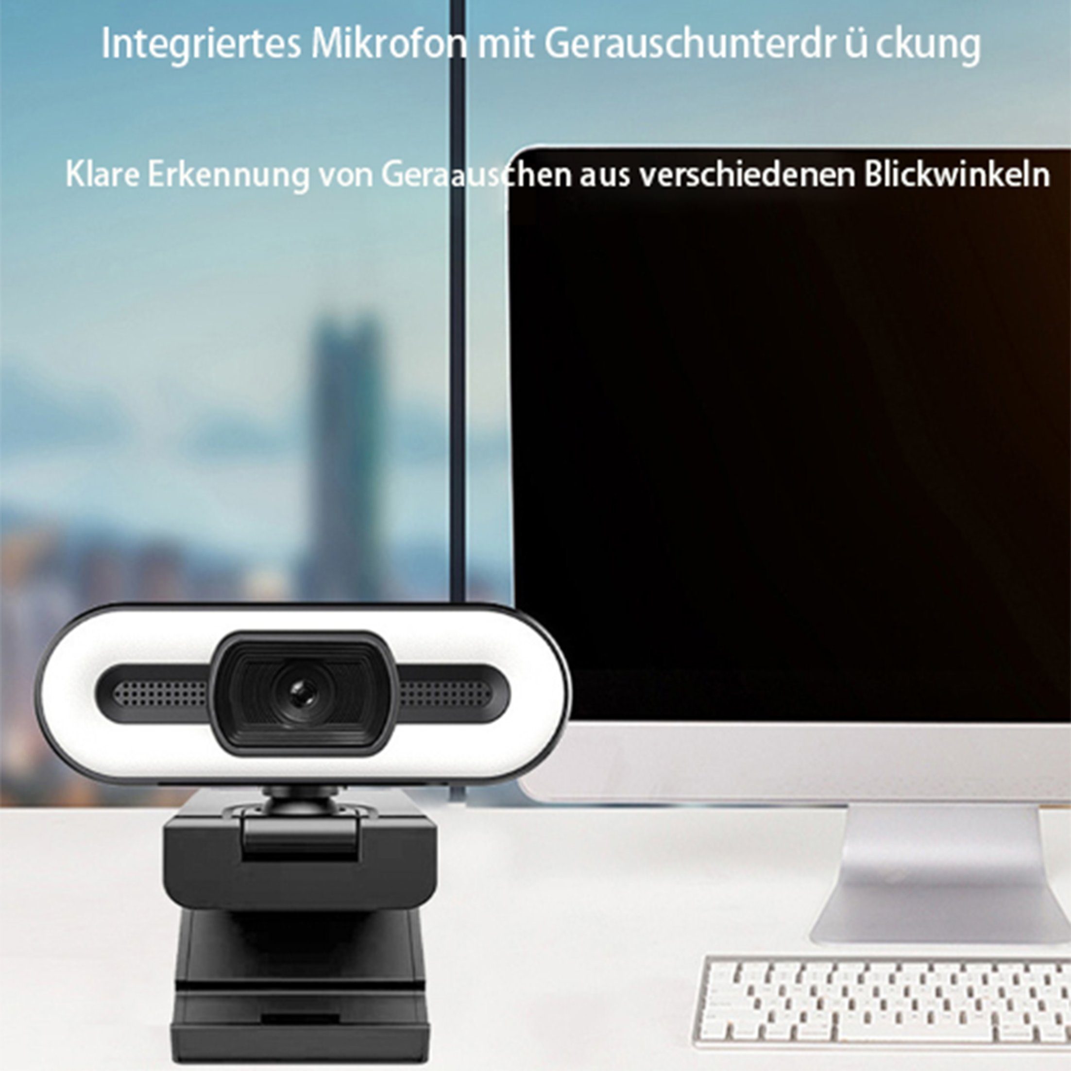 Diida Webcam,Computer-Webcam,Mini,Fülllicht,Anti-Blaulicht,HD,2K Dashcam