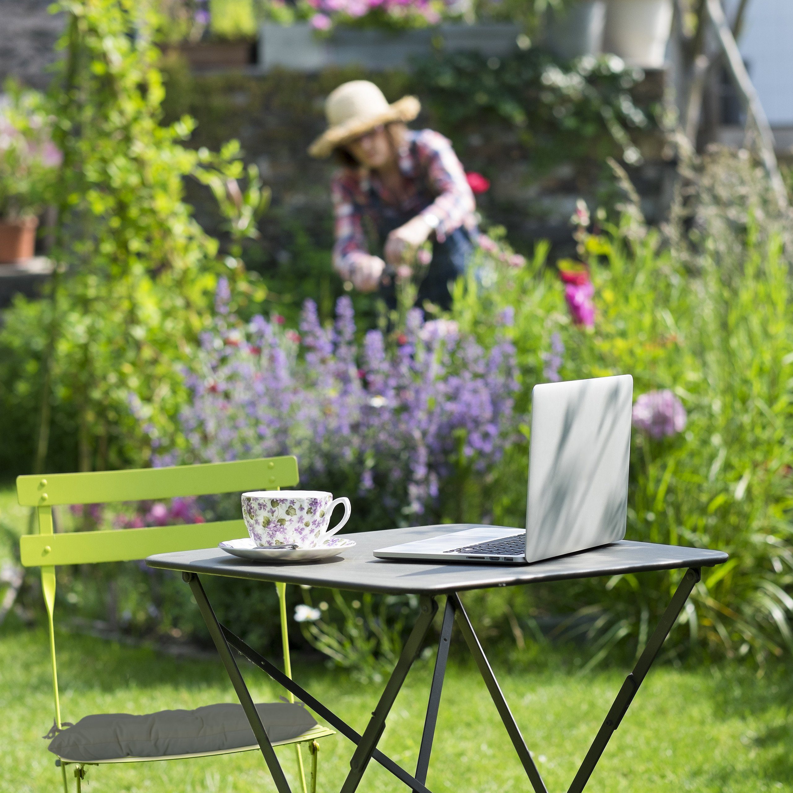 relaxdays Stuhlkissen 4er Set Stuhlkissen grau