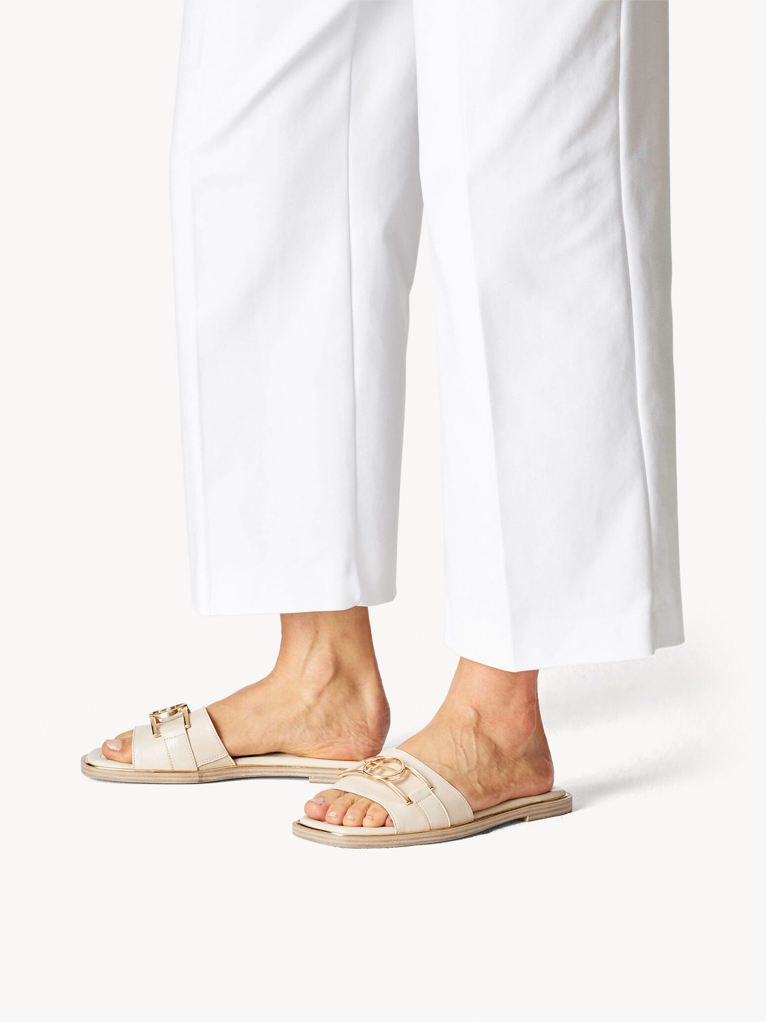 Mule en cuir - beige