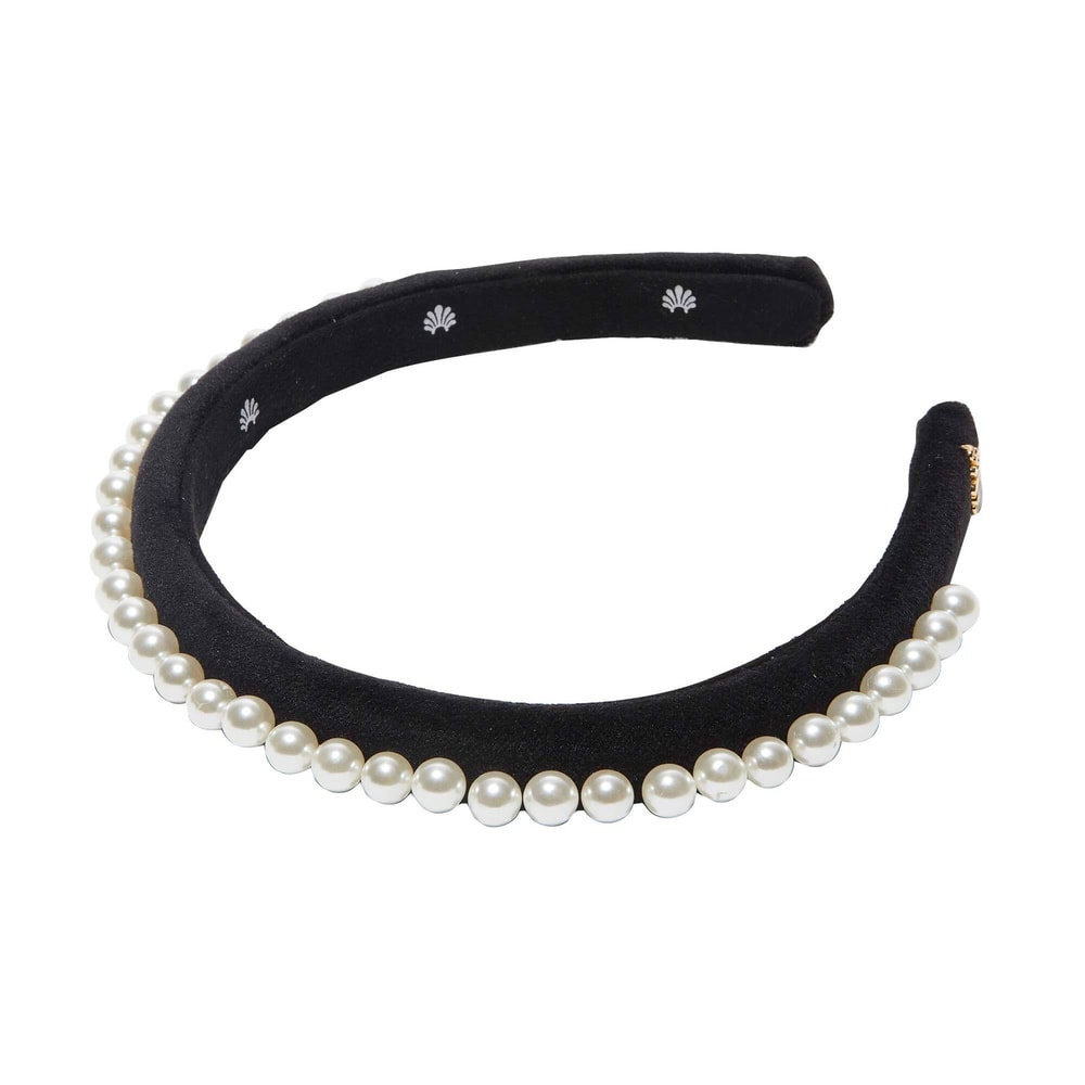 Lele Sadoughi SLIM PEARL EMBELLISHED KNOTTED HEADBAND Bandeau