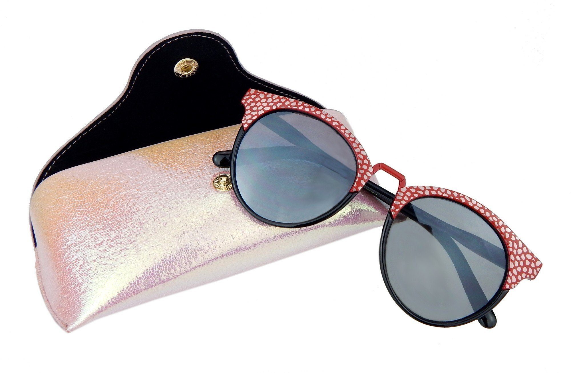 Ella Jonte Brillenetui, großes Trend Etui im rosa Metallic Look
