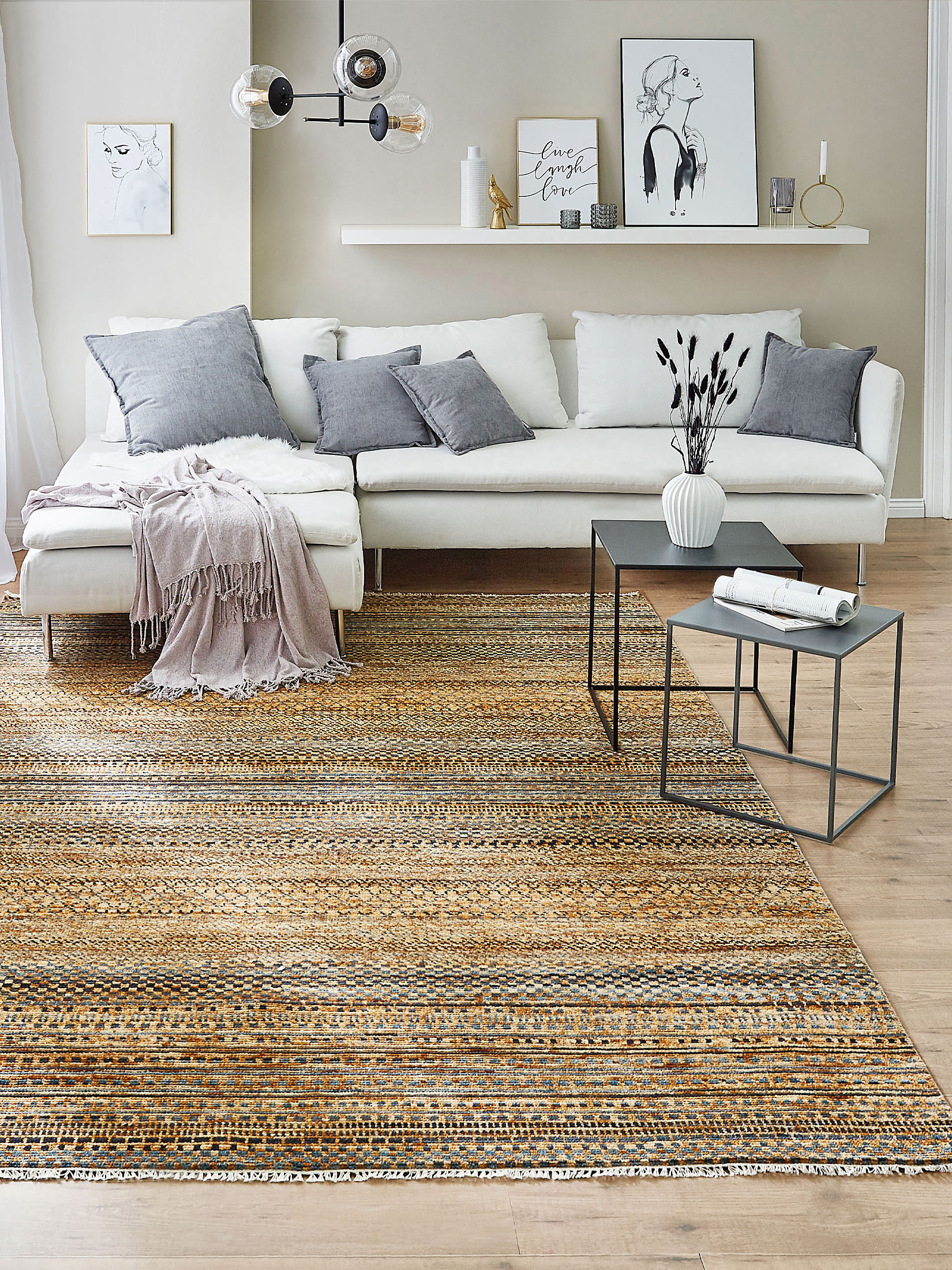 Pawari Contemporary-Gabbeh, Blue Stripes