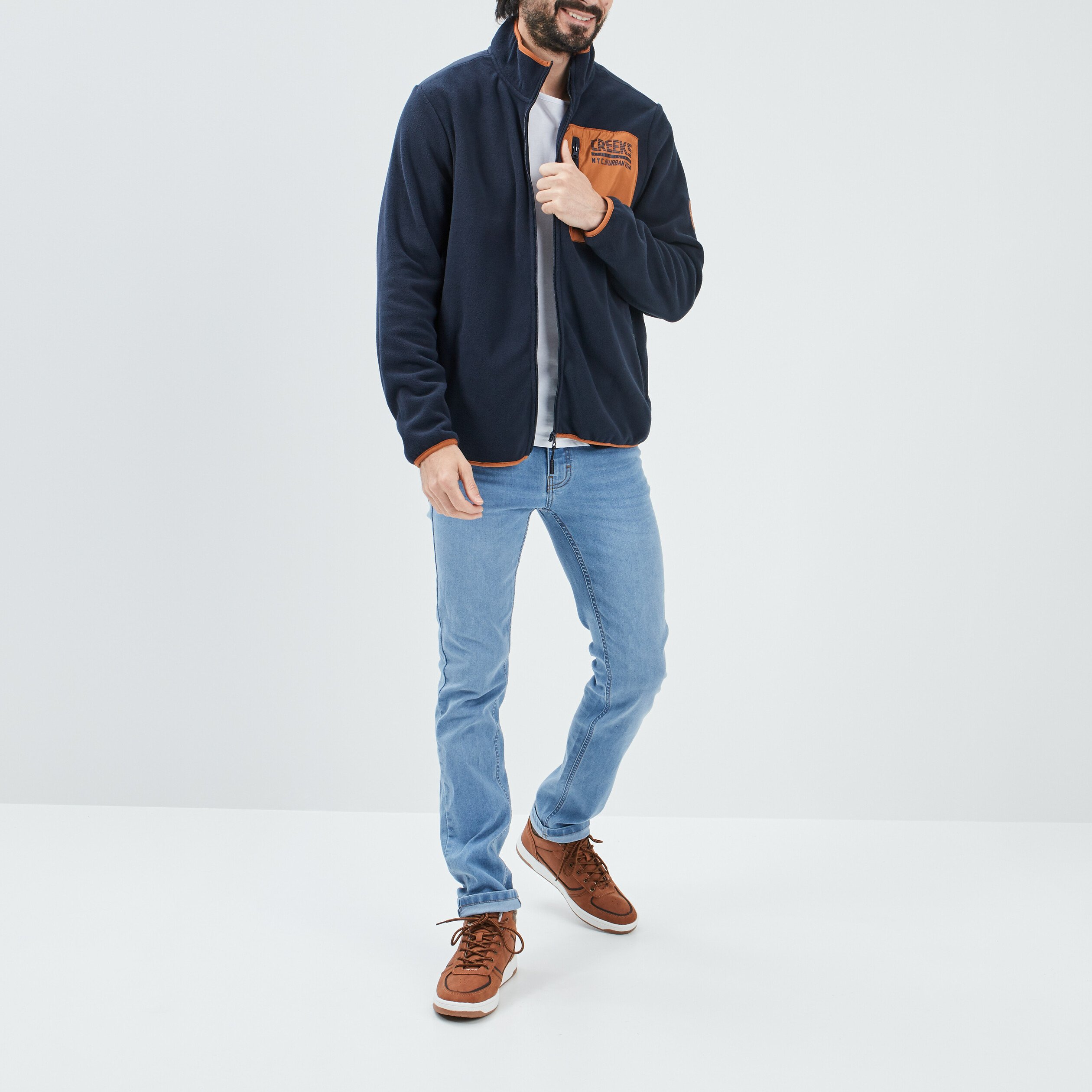 Jeans coupe skinny denim bleach homme | La Halle