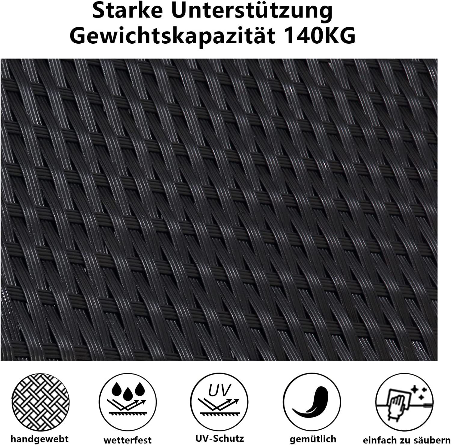 MeXo von GLP HOME Balkonset Balkongarnitur Gartenmöbel Set Polyrattan Wetterfest für 3-4 Personen, (Balkongarnitur Kleiner Balkon Sitzgruppe, Balkonset, Sitzgarnitur mit Kissen), Gartengarnitur für Lounge Klein Terrasse Garten Indoor Outdoor