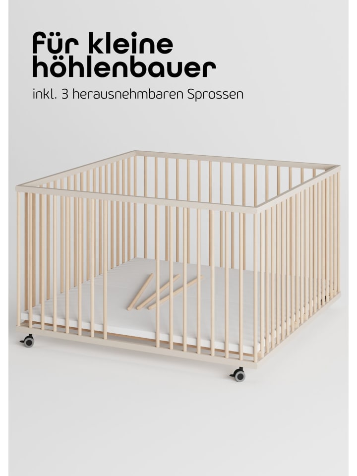 Sämann Sämann Laufgitter XXL Matratze, Lattenrost & Sprossen sahara dust/natur Premium günstig kaufen