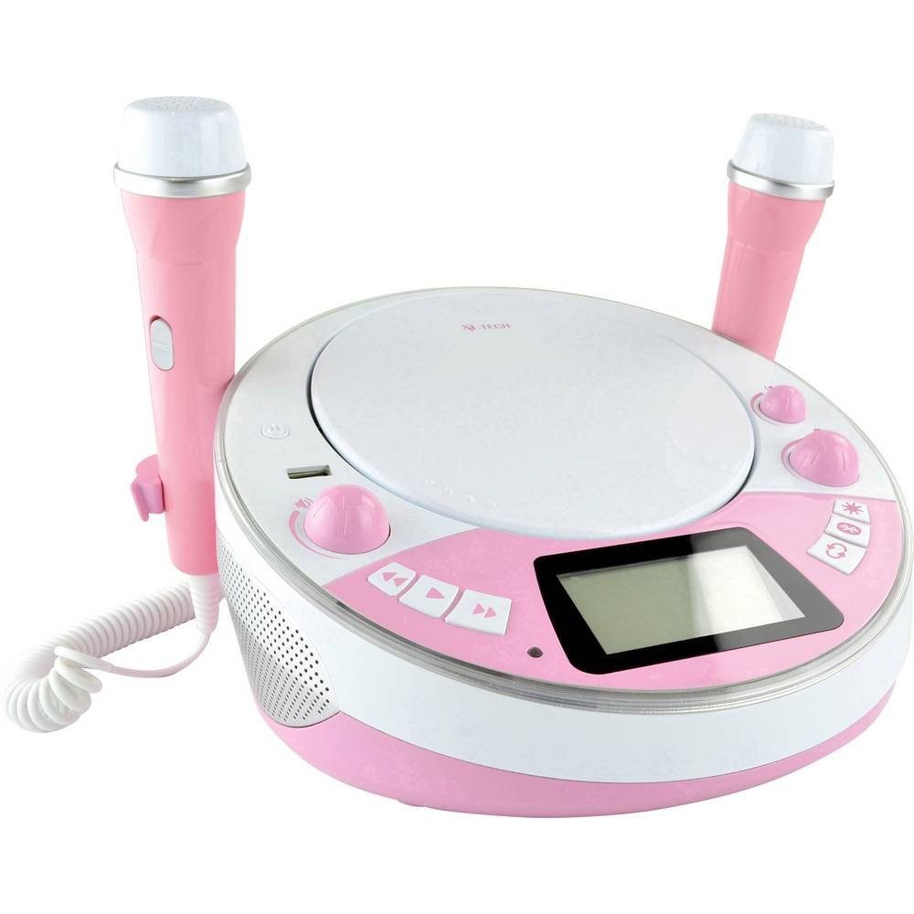 X4-TECH Kinder CD-Player CD-Player (Inkl. Karaoke-Funktion, Inkl. Mikrofon)